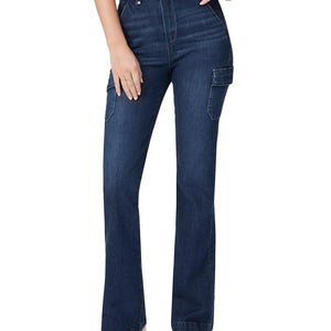 Paige Dion Jeans Women's 30 Gracie Lou Denim Bootcut Leg High Rise Cargo JZZ323
