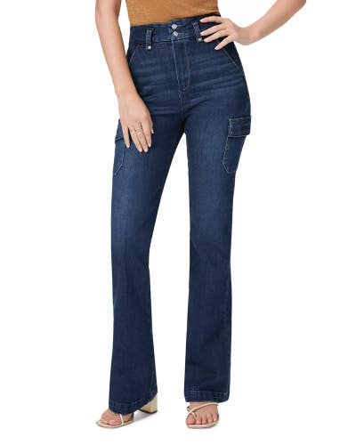 Paige Dion Jeans Women's 30 Gracie Lou Denim Bootcut Leg High Rise Cargo JZZ323