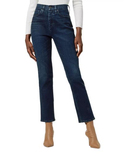 Hudson Jeans Holly Women's 32 Blue Denim High Rise Straight Leg Ankle JZZ327