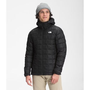 The North Face ThermoBall Eco Jacket Mens L Black Hooded Quilted Full Zip JZZ253