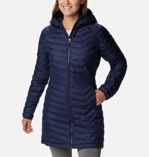 Columbia Powder Lite Mid Jacket Women's XS Navy Omni-Heat Full Zip Hooded JZZ465