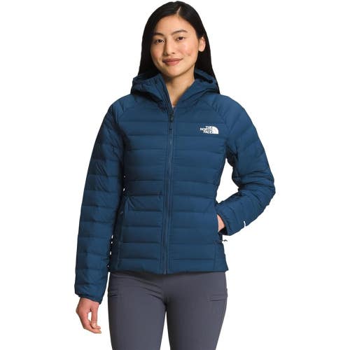The North Face Belleview Puffer Jacket Women's 2XL Blue Hoodie Full Zip JZZ308