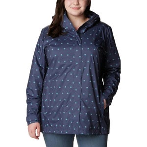 Columbia Splash A Little II Jacket Women's Blue Polka Dot Full Zip Hooded JZZ491