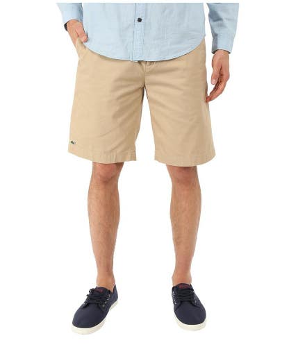 Lacoste FH0561-51 Bermuda Shorts Mens 44 Macaroon Brown Cotton Belt Loops JZZ302