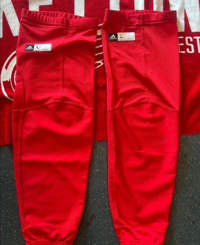 New NHL Detroit Red Wings Adidas Pro stock Sr. Large 30" Ice Hockey Socks Cut Proof Made in Canada