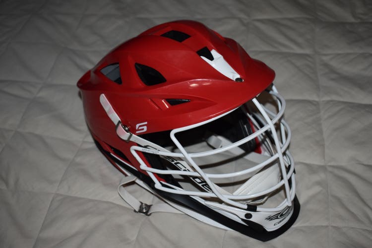 Cascade S Lacrosse Player Helmet w/Adjustable SPR Fit, Red - Great Condition!
