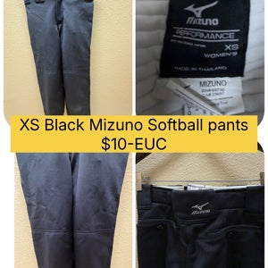Black Unisex XS Youth Mizuno Game Pants (Used)