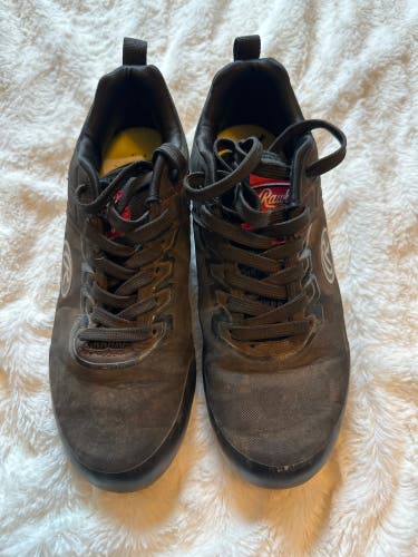 Black Men's Size M 7.0 (W 8.0) Youth Rawlings Low Top Molded Cleats (Used)