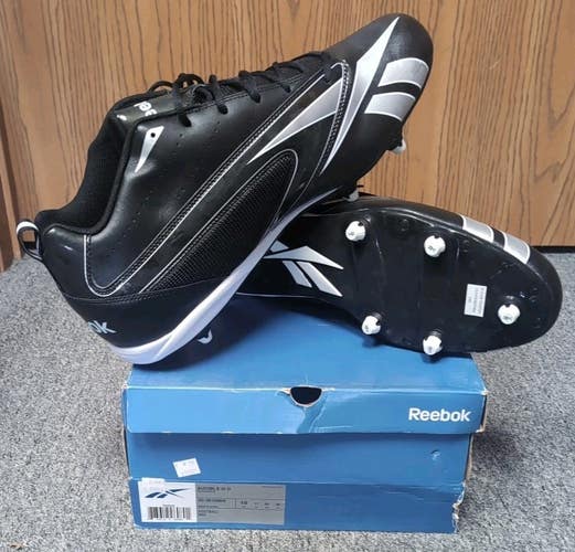 Reebok Mens Audible III D Cleats Black/White Size 18 W/Cleat Key
