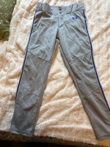 Gray Men's Medium Youth Under Armour Game Pants (Used)