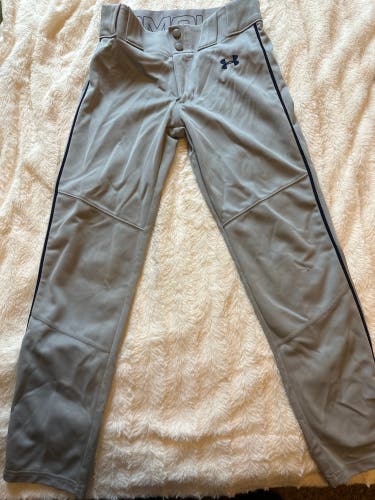 Gray Men's Medium Youth Under Armour Game Pants (Used)