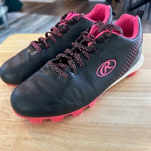 Black Women's 2.5Y (Big Kids / Youth) Youth Rawlings Low Top Molded Cleats (Used)