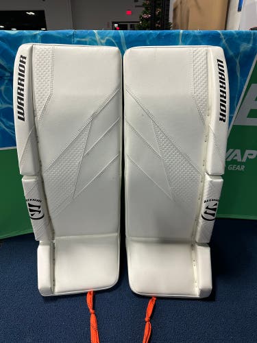 White 30" Intermediate Warrior Ritual G7 Pro Goalie Leg Pads (Used)