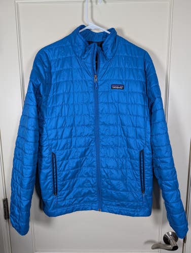 Patagonia Nano Puff Jacket Coat Men's Size: M Blue Logo on Back