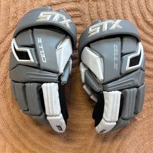 Gray STX Cell III Lacrosse Gloves 8" (Used)