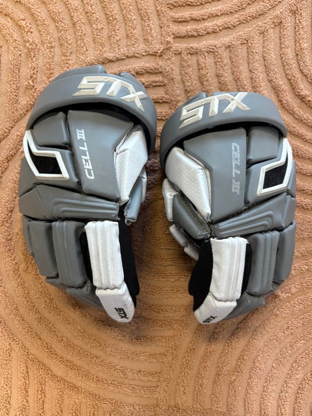 Gray STX Cell III Lacrosse Gloves 8" (Used)