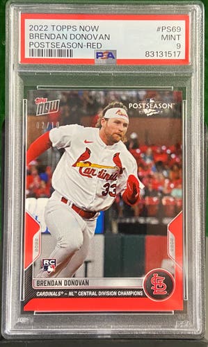 Brendan Donovan St. Louis Cardinals 2022 Topps NOW RC #02/10 PSA 9 #PS69