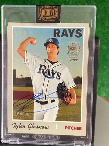 Tyler Glasnow Rays 2022 Archives Signature Series Topps Auto #'d 25/49 #538