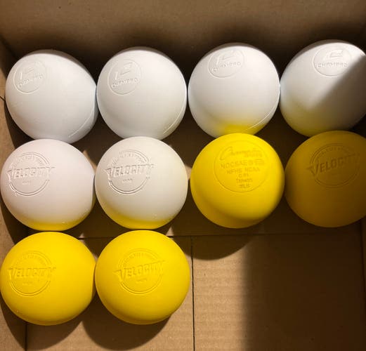 Assorted Lot of 11 (10 New 1 used) Lacrosse Balls