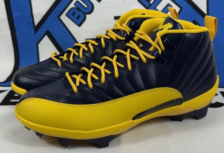 Size 14 JORDAN 12 Savage 3 UofM PE (Michigan Wolverines) FJ6219-407 Football Cleat 2023