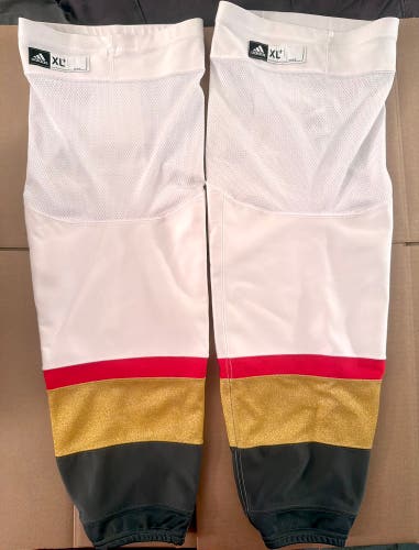 Lightly Used Vegas Golden Knights Away Pro Stock Adidas Hockey Socks Size XL+