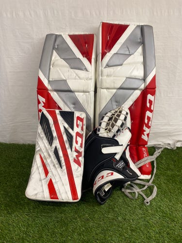 34" Senior CCM EFlex 5 Goalie Set with EFlex 4 Glove/Blocker (Regular)