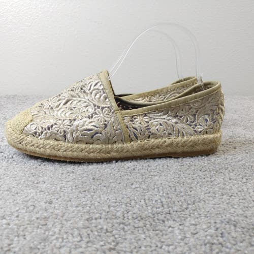 Jeffrey Campbell Espadrille Womens 7.5 Shoes Cream Floral Lace Flats Vintage