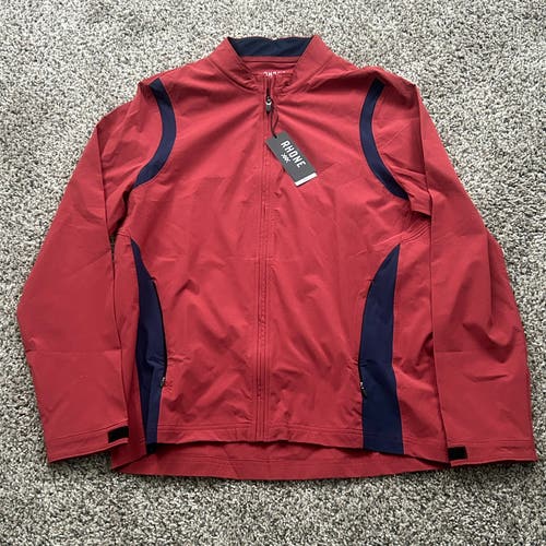 Rhone Play Through Jacket Mens Full Zip Golf Jacket Red Size Medium