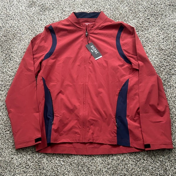 Rhone Play Through Jacket Mens Full Zip Golf Jacket Red Size Medium