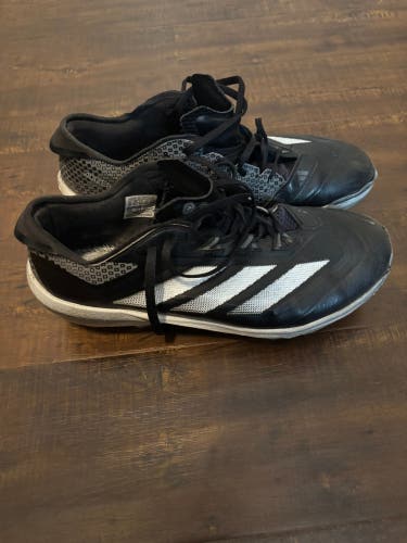 Black Men's Size M 10.0 (W 11.0) Adult Adidas Low Top Molded Cleats (Used)