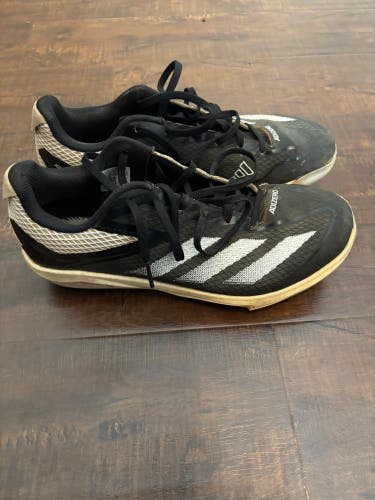 Black Men's Size M 10.0 (W 11.0) Adult Adidas Adizero Low Top Metal (Used)