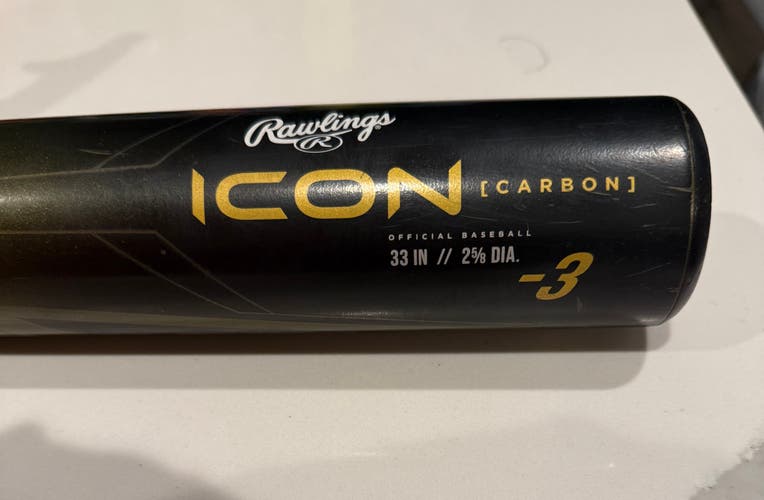 2024 Rawlings Icon Composite BBCOR Certified Bat (-3) 30 oz 33" (Used)