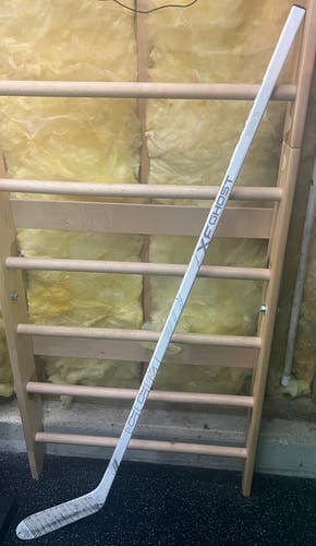 ONLY USED FOR 2 WEEKS-CCM Tacks XF White Ghost Hockey Stick, Intermediate P28+1/4 55 Flex (Used)