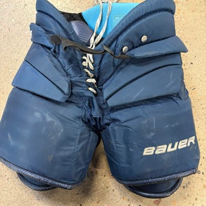 Blue Intermediate Large Bauer Reactor 9000 Hockey Goalie Pants (Used)