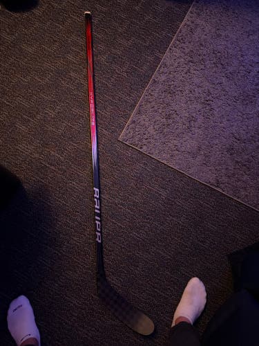 Custom Red Senior Bauer Vapor Hyperlite 2 Left Hand Hockey Stick P28M 70 Flex Pro Stock (Used)