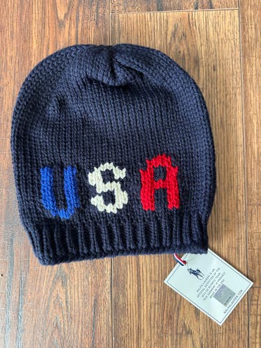 Blue 2014 Olympics Team Issued Opening Ceremonies Beanie 100% Hat (New)