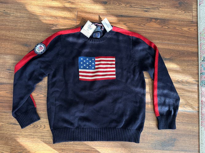 Blue Men's XXL 100% Sweater (New) 2014 Olympics Team USA Ralph Lauren Team Issued