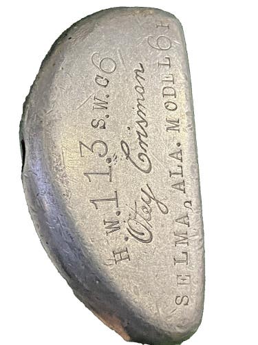 Otey Crisman 6H Hickory Shaft Square Hosel Putter 1940's RH 33.5 Screw Cap EARLY