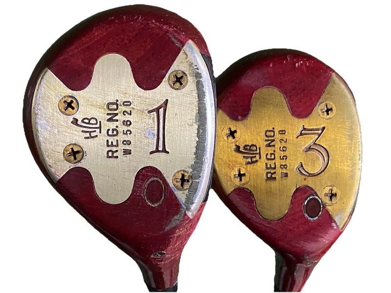 PowerBilt HB Persimmon Wood Set Reg W85620 1w,3w Ladies Steel HC's RH Good Grips