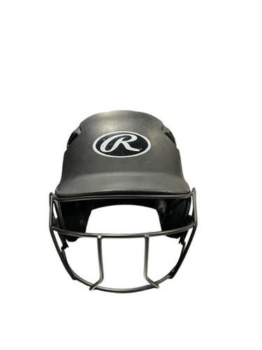 Used Rawlings BLK SZ 6 3/8-7 1/2 Batting Helmet w/Mask Black S/M 11834-S000044722