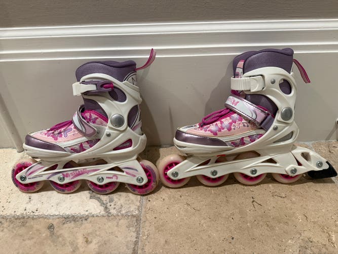 Fila Inline Girls Butterfly size 1.5 to 5 Expandable Skates (Used)