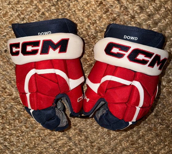 Washington Capitals Nic Dowd Game Used Worn CCM HG12 Hockey Gloves 14” NHL