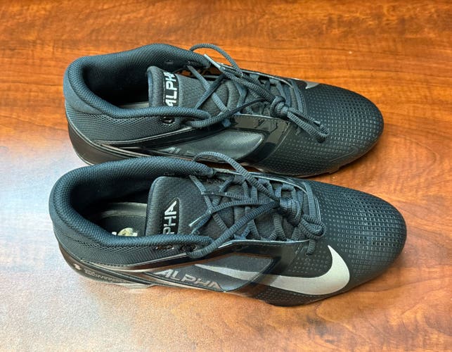 Nike Alpha Menace 4 Pro Black Silver Men's Football Cleats FD7037-002 Sz 12.5