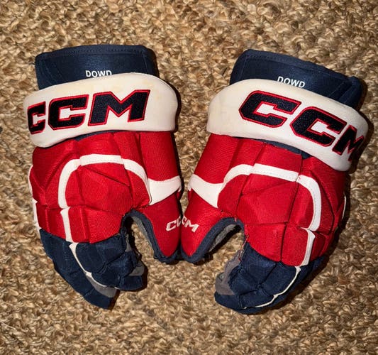 Washington Capitals Nic Dowd Game Used Worn CCM HG12 Hockey Gloves 14” NHL