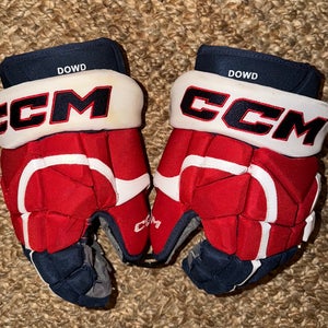 Washington Capitals Nic Dowd Game Used Worn CCM HG12 Hockey Gloves 14” NHL