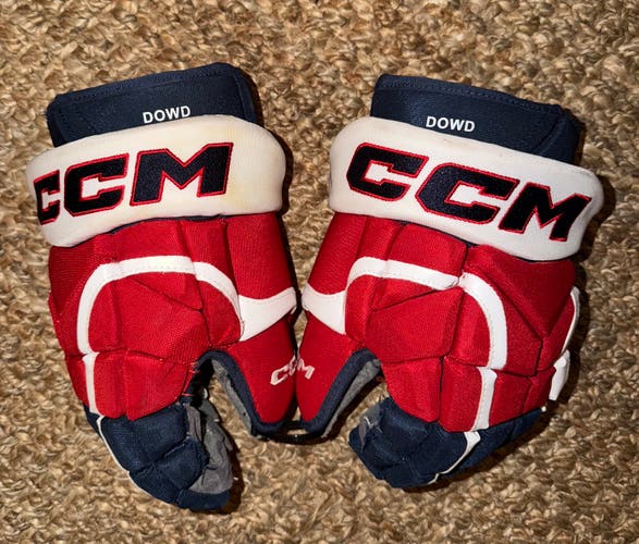 Washington Capitals Nic Dowd Game Used Worn CCM HG12 Hockey Gloves 14” NHL