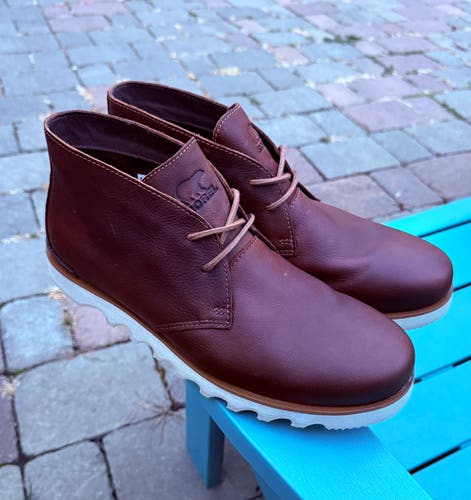 Mens Sorel Kezar Chukka Waterproof Brown Leather Boots Elk NM3943-286 US Size 13