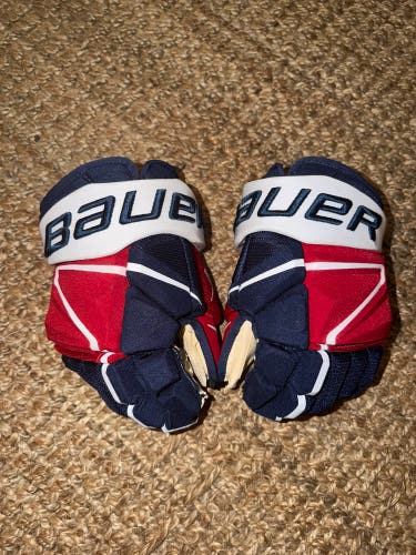 Used Washington Capitals Bauer Vapor Hyperlite Hockey Gloves NHL 14” Matt Roy