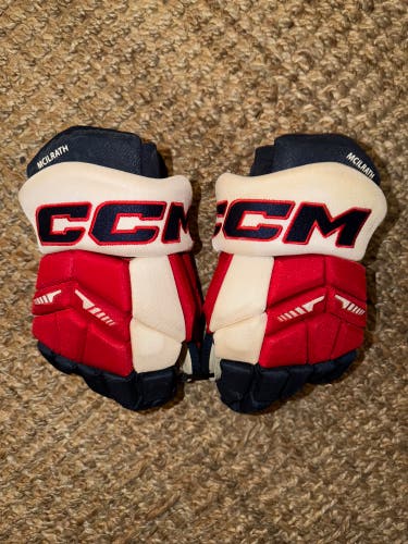 Washington Capitals Used CCM TACKS HGTK Hockey Gloves 15” NHL Dylan McIlrath