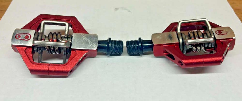 Crankbrothers Candy 3 Red Anodized Aluminum Clipless Mountain Bike Pedals 9/16"
